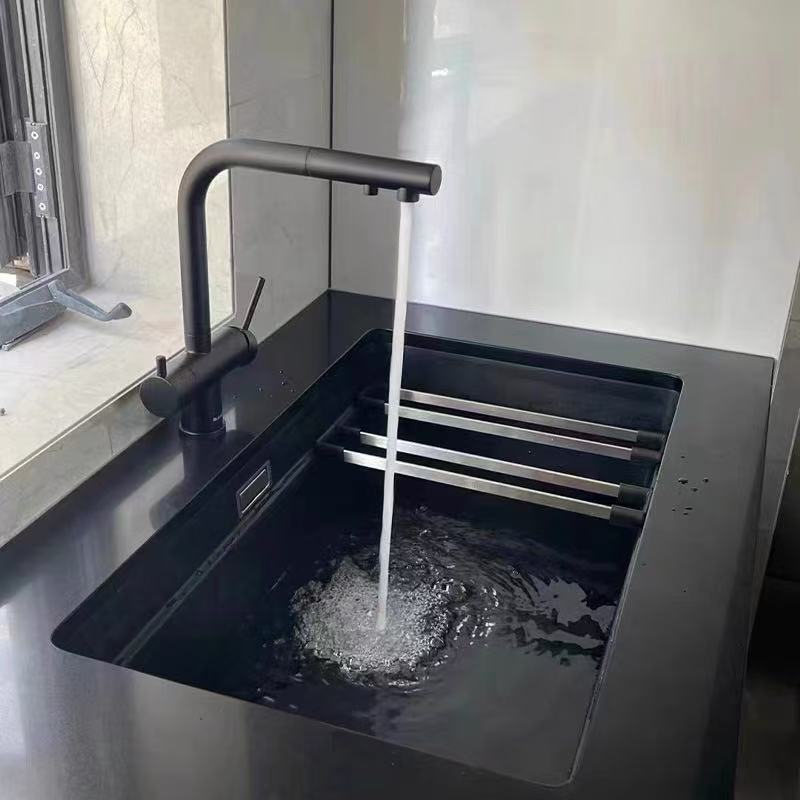 Dual-Control, Dual-Handle Pull-Out Kitchen Water Purifier Faucet